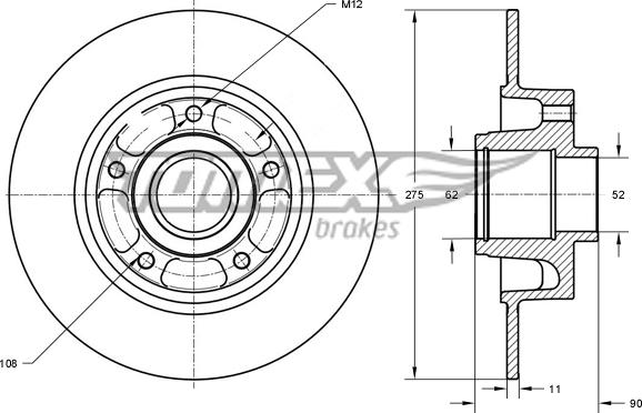 TOMEX brakes TX 73-591 - Тормозной диск parts5.com