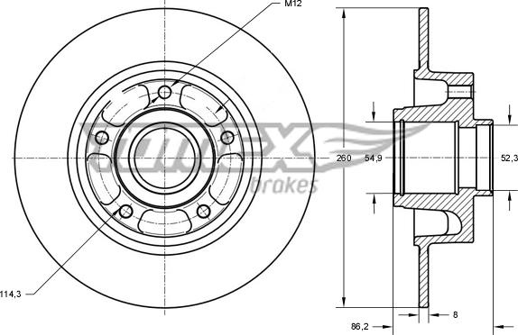 TOMEX brakes TX 73-561 - Тормозной диск parts5.com