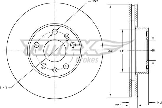 TOMEX brakes TX 73-51 - Тормозной диск parts5.com