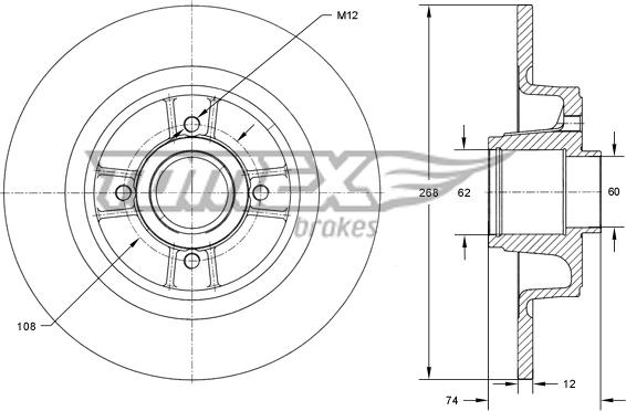 TOMEX brakes TX 73-581 - Тормозной диск parts5.com