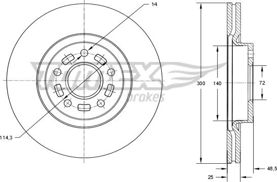 TOMEX brakes TX 73-19 - Тормозной диск parts5.com