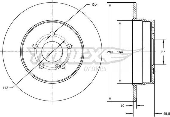 TOMEX brakes TX 73-10 - Тормозной диск parts5.com