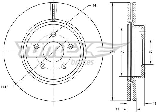 TOMEX brakes TX 73-18 - Тормозной диск parts5.com