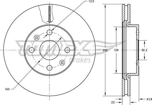 TOMEX brakes TX 73-34 - Тормозной диск parts5.com