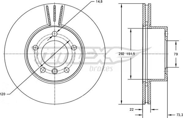 TOMEX brakes TX 72-95 - Тормозной диск parts5.com