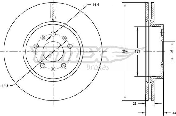 TOMEX brakes TX 72-93 - Тормозной диск parts5.com