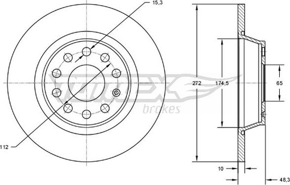 TOMEX brakes TX 72-45 - Тормозной диск parts5.com