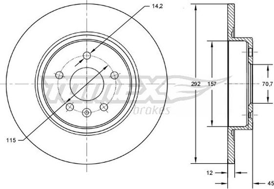 TOMEX brakes TX 72-59 - Тормозной диск parts5.com