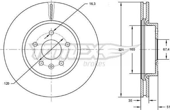 TOMEX brakes TX 72-55 - Тормозной диск parts5.com