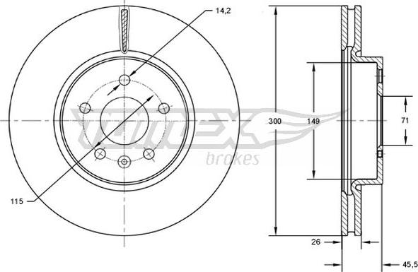 TOMEX brakes TX 72-53 - Тормозной диск parts5.com