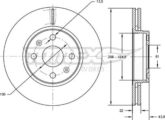 TOMEX brakes TX 72-52 - Тормозной диск parts5.com