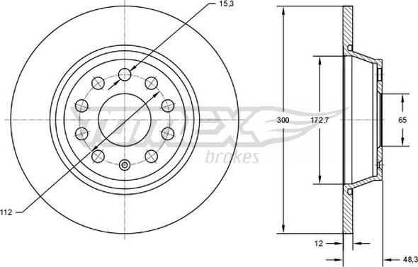 TOMEX brakes TX 72-69 - Тормозной диск parts5.com