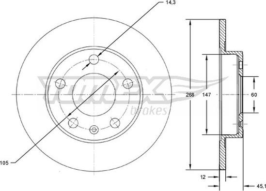 TOMEX brakes TX 72-65 - Тормозной диск parts5.com