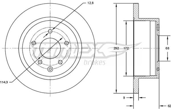 TOMEX brakes TX 72-89 - Тормозной диск parts5.com