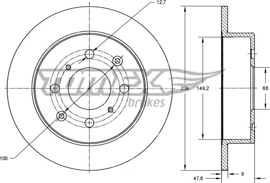 TOMEX brakes TX 72-32 - Тормозной диск parts5.com