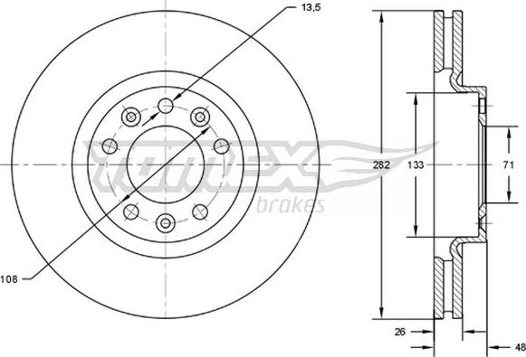 TOMEX brakes TX 72-24 - Тормозной диск parts5.com