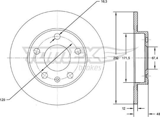 TOMEX brakes TX 72-70 - Тормозной диск parts5.com