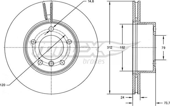 TOMEX brakes TX 72-78 - Тормозной диск parts5.com