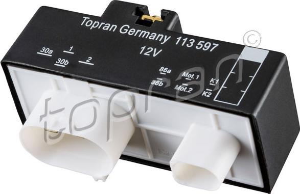 Topran 113 597 - Реле, вентилятор радиатора parts5.com