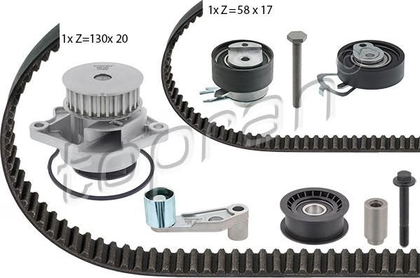 Topran 112 971 - Водяной насос + комплект зубчатого ремня parts5.com