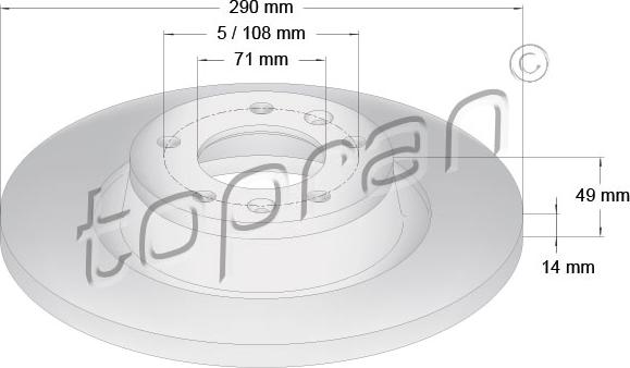 Topran 722 487 - Тормозной диск parts5.com