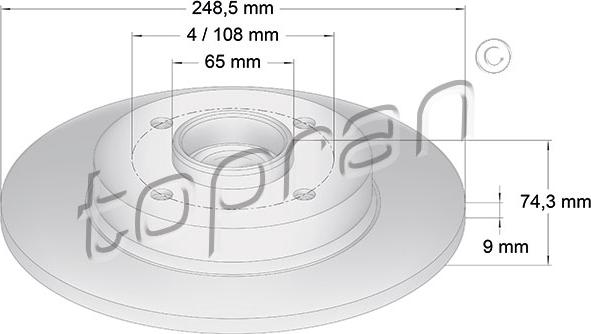 Topran 722 599 - Тормозной диск parts5.com