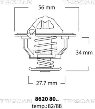 Triscan 8620 8088 - Термостат, охлаждающая жидкость parts5.com