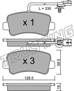 Trusting 916.0 - Тормозные колодки, дисковые, комплект parts5.com