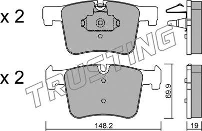 Trusting 977.0 - Тормозные колодки, дисковые, комплект parts5.com