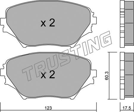 Trusting 445.0 - Тормозные колодки, дисковые, комплект parts5.com