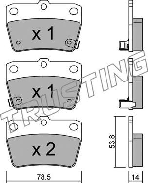 Trusting 446.0 - Тормозные колодки, дисковые, комплект parts5.com