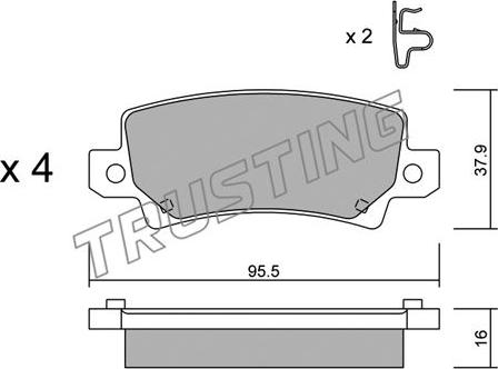 Trusting 463.0 - Тормозные колодки, дисковые, комплект parts5.com