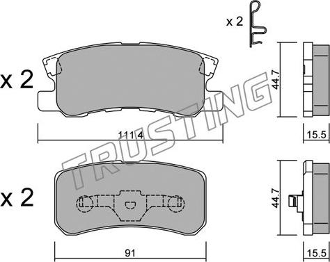 Trusting 415.0 - Тормозные колодки, дисковые, комплект parts5.com