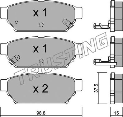 Trusting 411.0 - Тормозные колодки, дисковые, комплект parts5.com