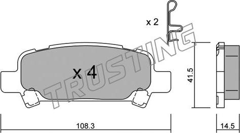 Trusting 429.0 - Тормозные колодки, дисковые, комплект parts5.com