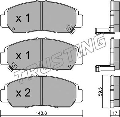 Trusting 478.0 - Тормозные колодки, дисковые, комплект parts5.com