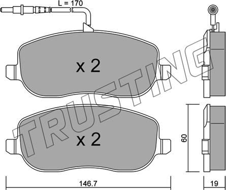 Trusting 546.0 - Тормозные колодки, дисковые, комплект parts5.com