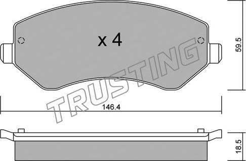 Trusting 540.0 - Тормозные колодки, дисковые, комплект parts5.com