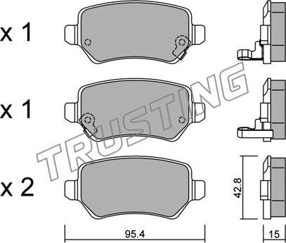 Trusting 558.0 - Тормозные колодки, дисковые, комплект parts5.com