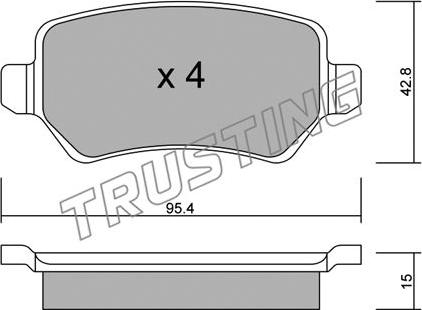 Trusting 558.1 - Тормозные колодки, дисковые, комплект parts5.com