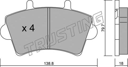 Trusting 561.0 - Тормозные колодки, дисковые, комплект parts5.com