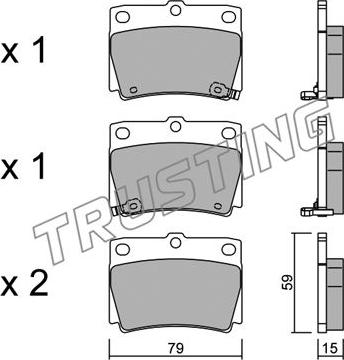 Trusting 500.0 - Тормозные колодки, дисковые, комплект parts5.com