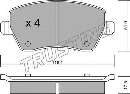 Trusting 501.0 - Тормозные колодки, дисковые, комплект parts5.com