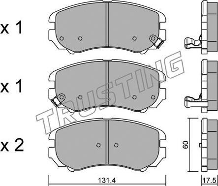 Trusting 519.0 - Тормозные колодки, дисковые, комплект parts5.com