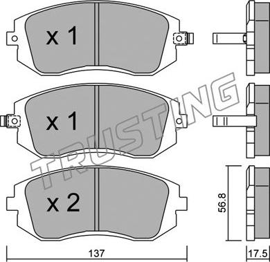 Trusting 516.0 - Brake Pad Set, disc brake parts5.com