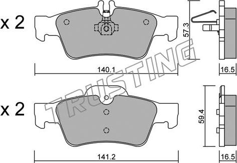 Trusting 584.0 - Тормозные колодки, дисковые, комплект parts5.com