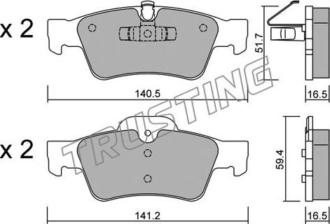 Trusting 584.1 - Тормозные колодки, дисковые, комплект parts5.com