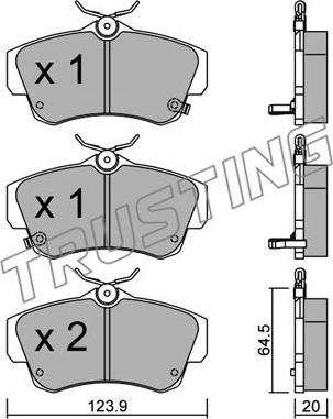 Trusting 537.0 - Тормозные колодки, дисковые, комплект parts5.com