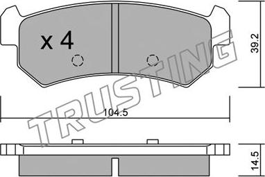 Trusting 527.0 - Тормозные колодки, дисковые, комплект parts5.com