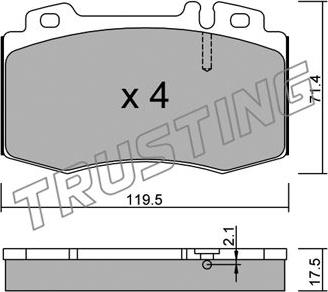 Trusting 579.0 - Тормозные колодки, дисковые, комплект parts5.com